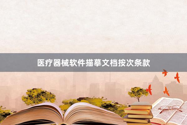 医疗器械软件描摹文档按次条款